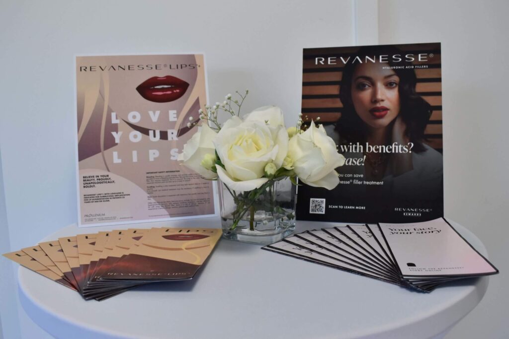 An image showing magazines and brochures of dermal fillers at Evexia Medspa in Mclean, VA.